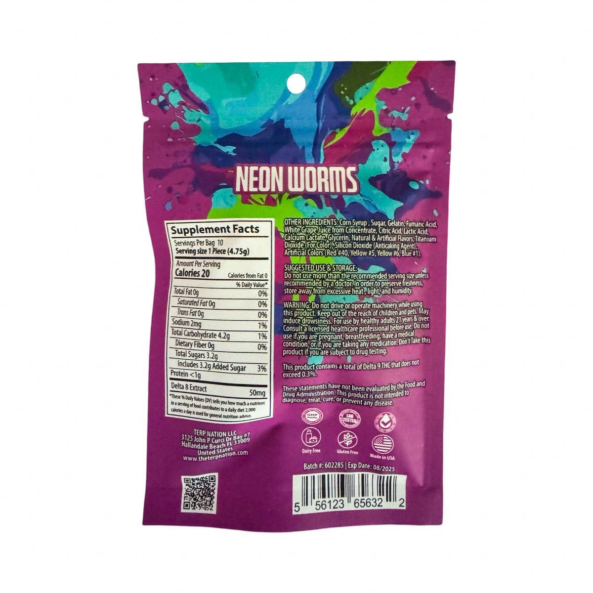 TKO Delta 8 THC Neon Gummy Worms