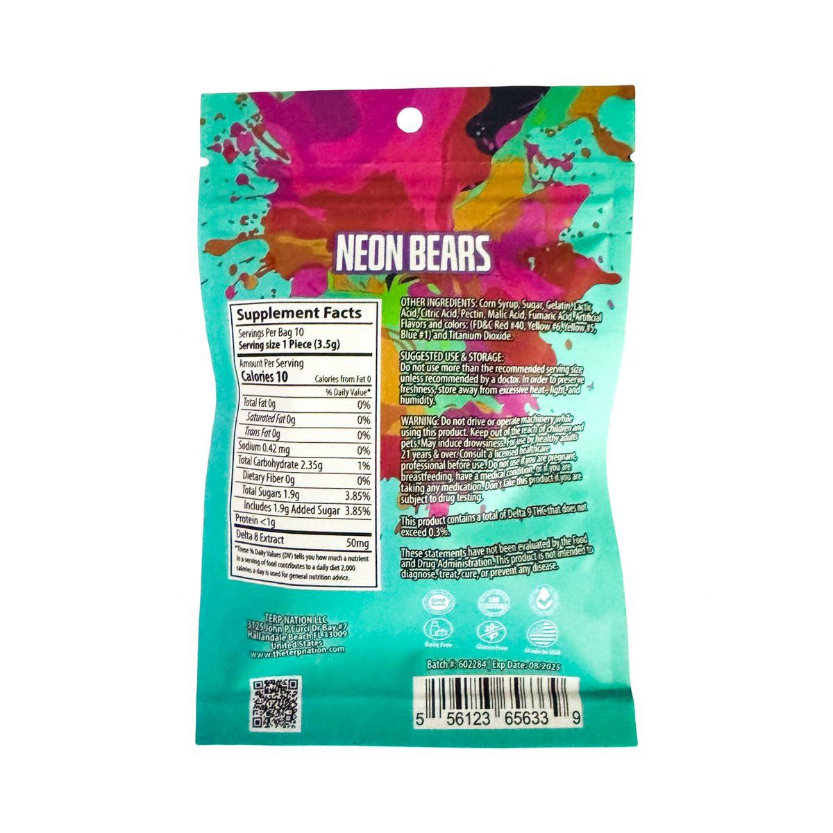 TKO Delta 8 THC Neon Gummy Bears