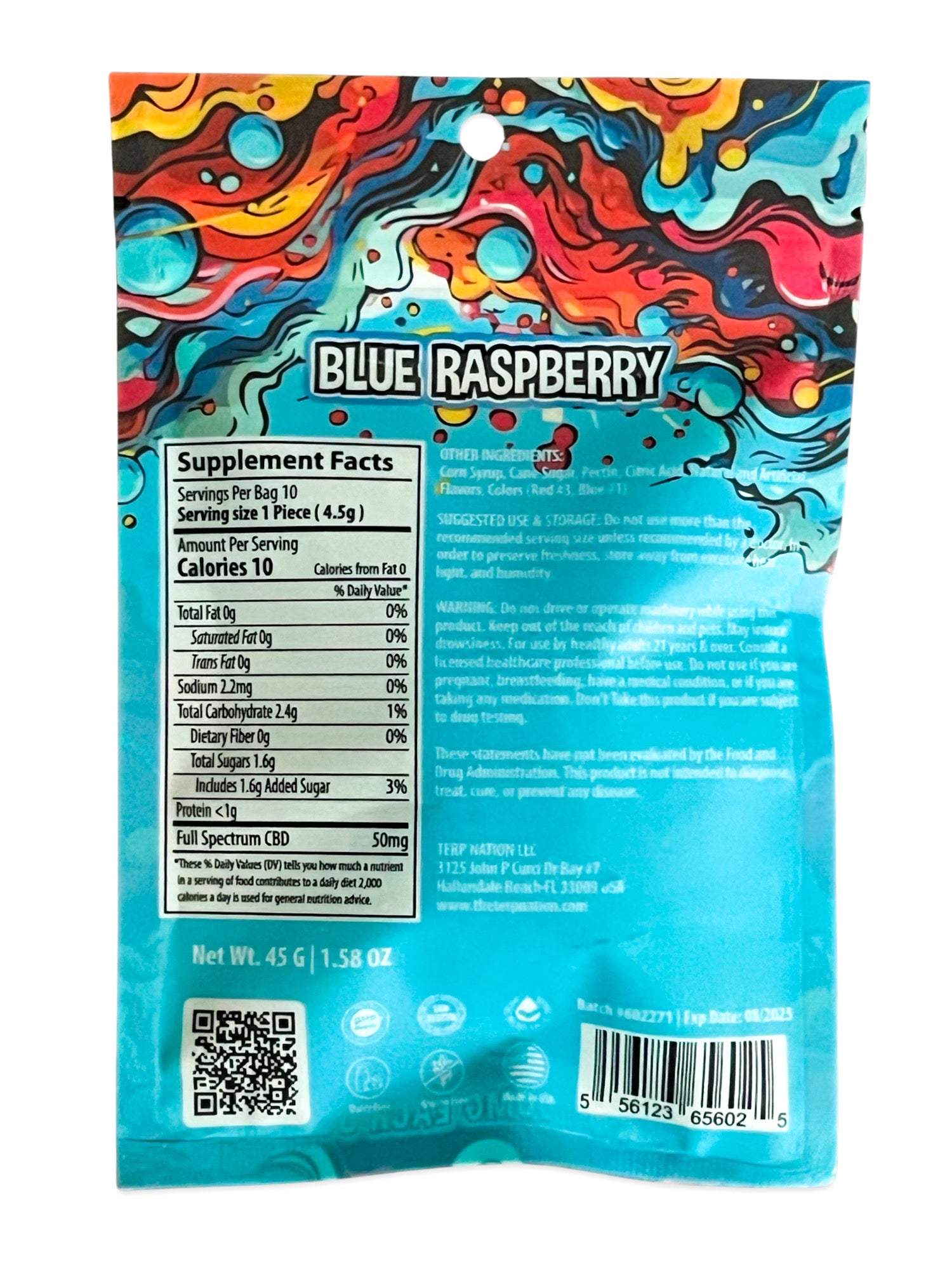 Full Spectrum Raspberry Blue Raspberry Full Spectrum CBD Gummies - TKO 500, 1500, 2500, 5000mg