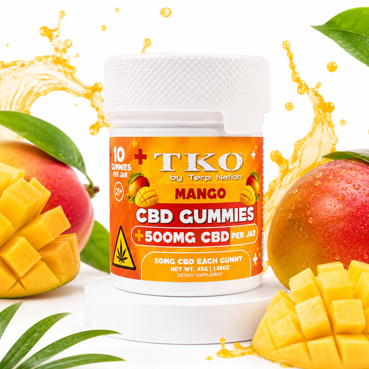 Mango Full Spectrum CBD Gummies - TKO 500, 1500, 2500, 5000mg