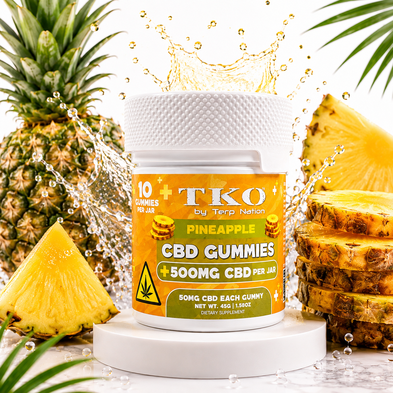 Pineapple Full Spectrum CBD Gummies - TKO 500, 1500, 2500, 5000mg