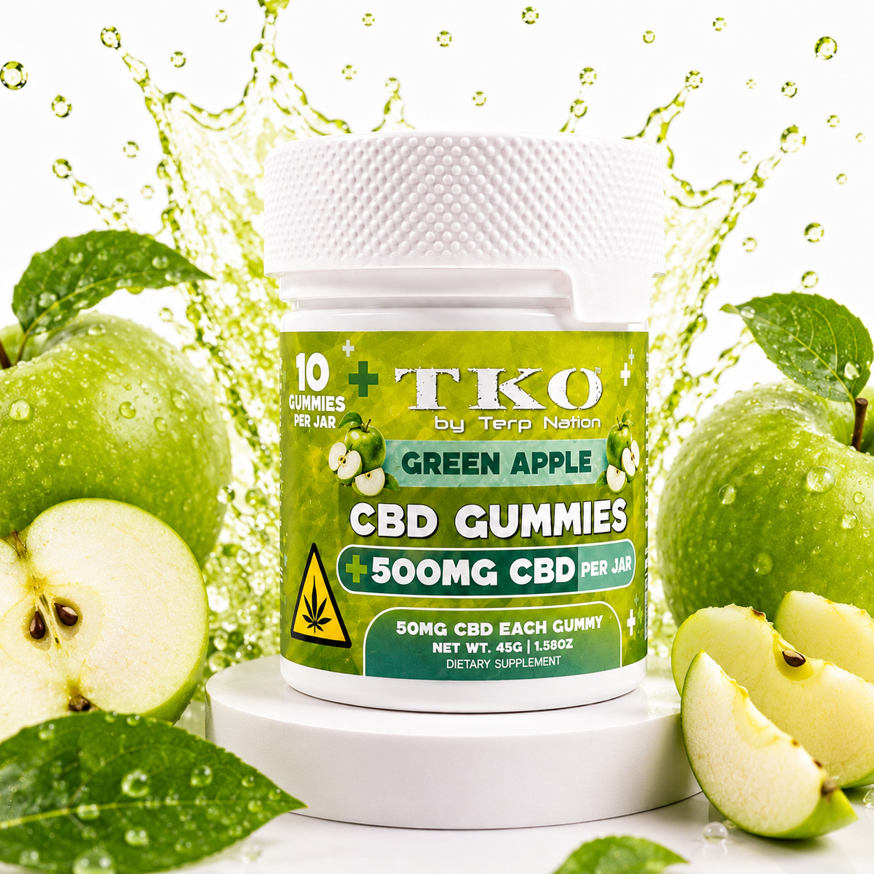 Green Apple Full Spectrum CBD Gummies - TKO 500, 1500, 2500, 5000mg