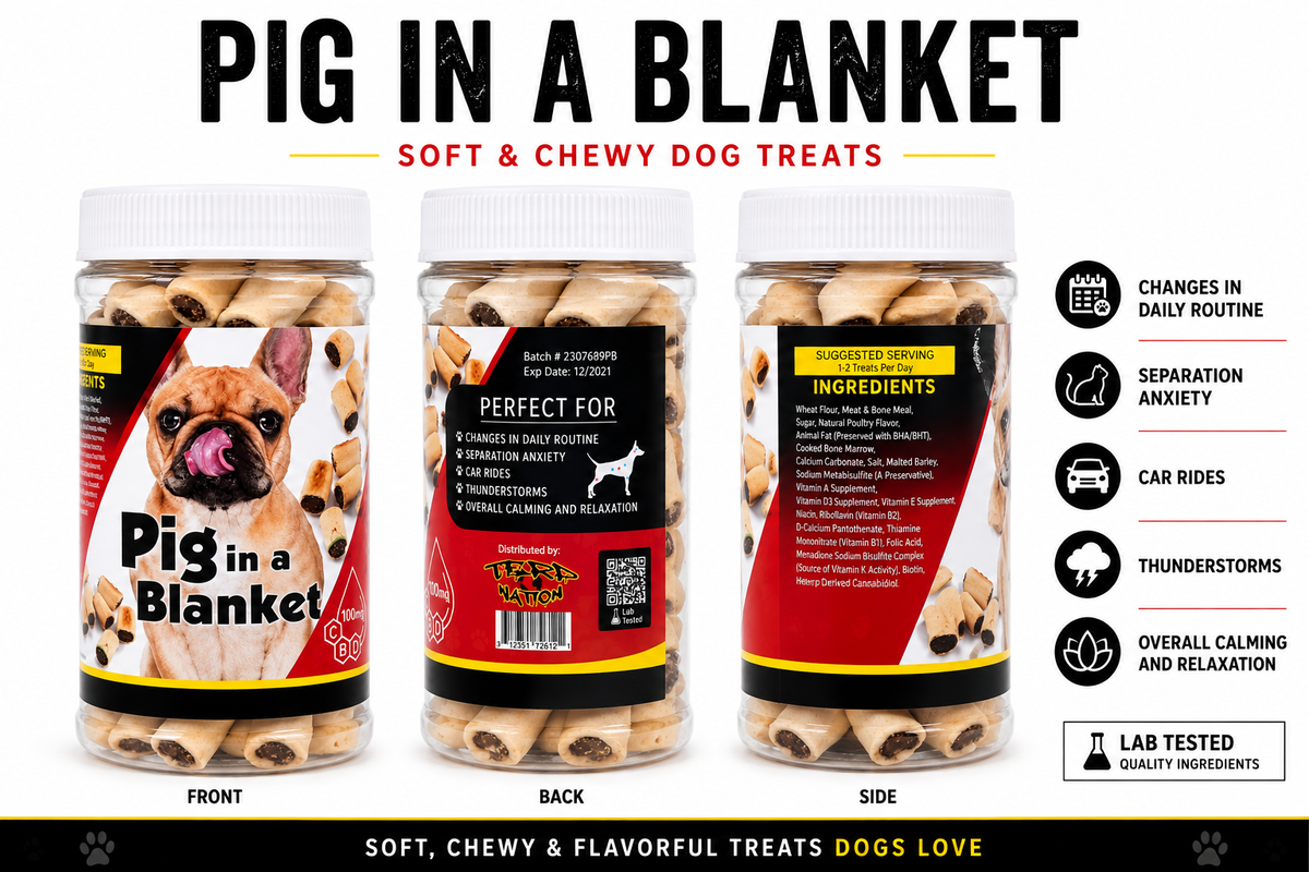CBD Pigs in a Blanket Dog Treats